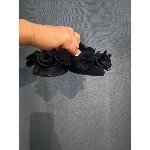 Zara Black Kitten Heel Pop Up Floral Design Women's 36 - Picture 7 of 11